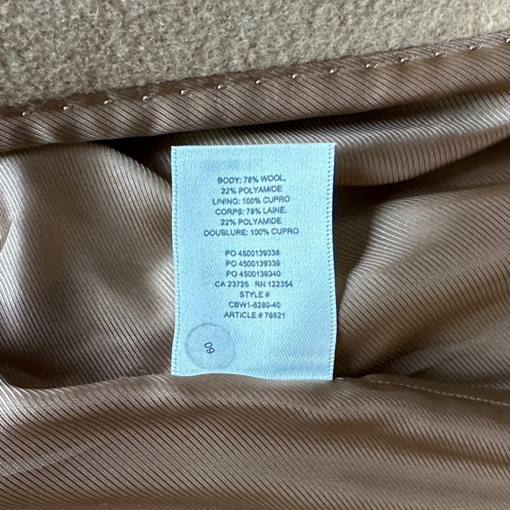 Aritzia Babaton Camel Wool Long Coat - Picture 6 of 7